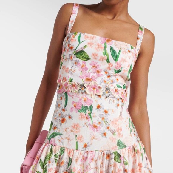 Agua by Agua Bendita Lima print linen maxi dress - Picture 4 of 14